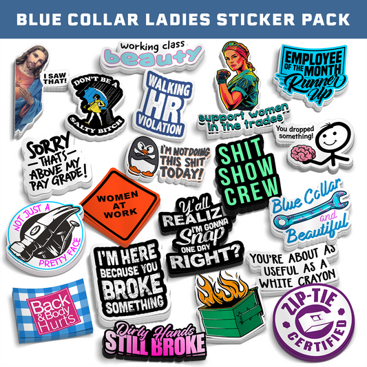 Ladies Blue Collar Sticker Pack