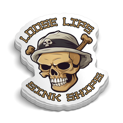 Loose Lips Hard Hat Decal