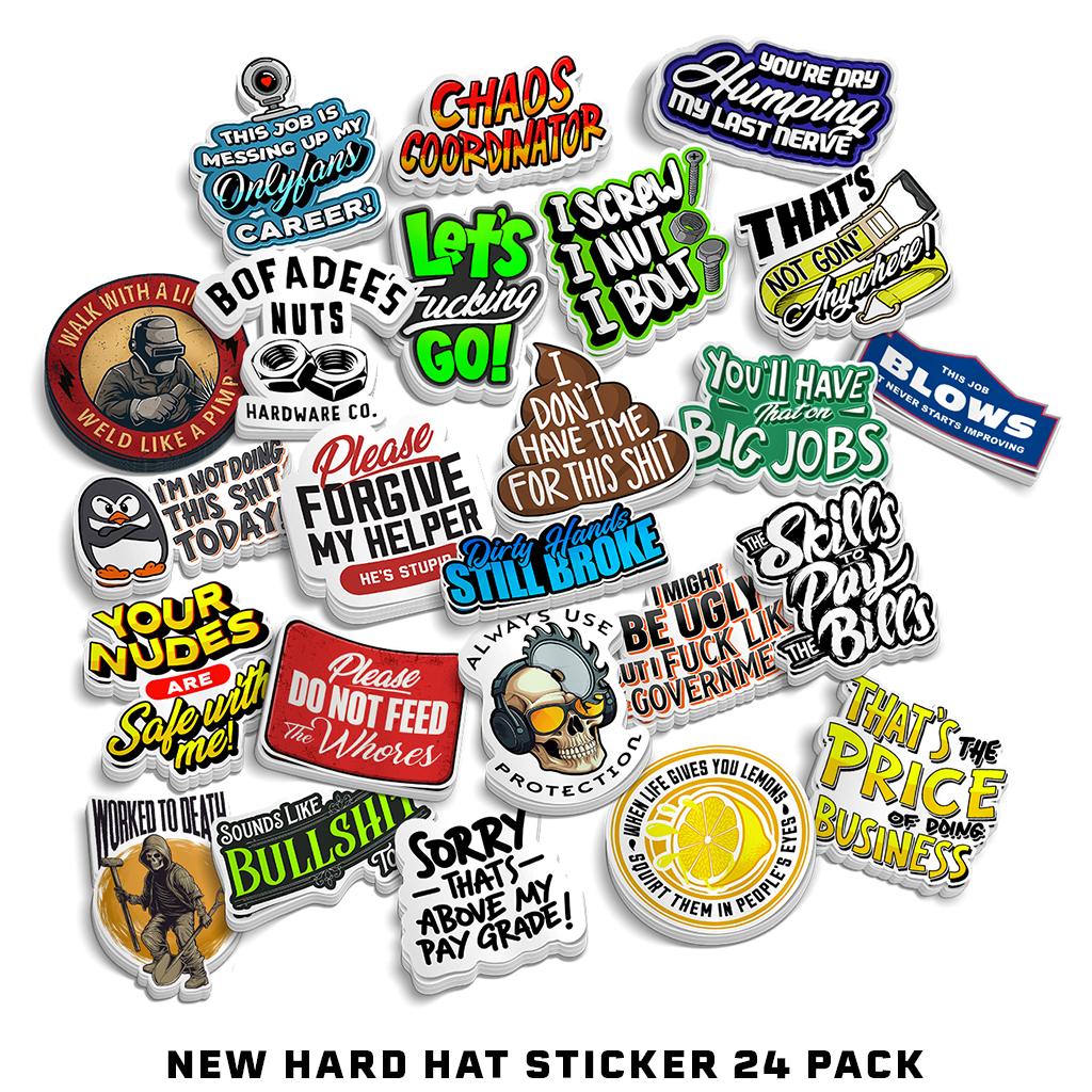 New - Hard Hat Sticker 24 Pack