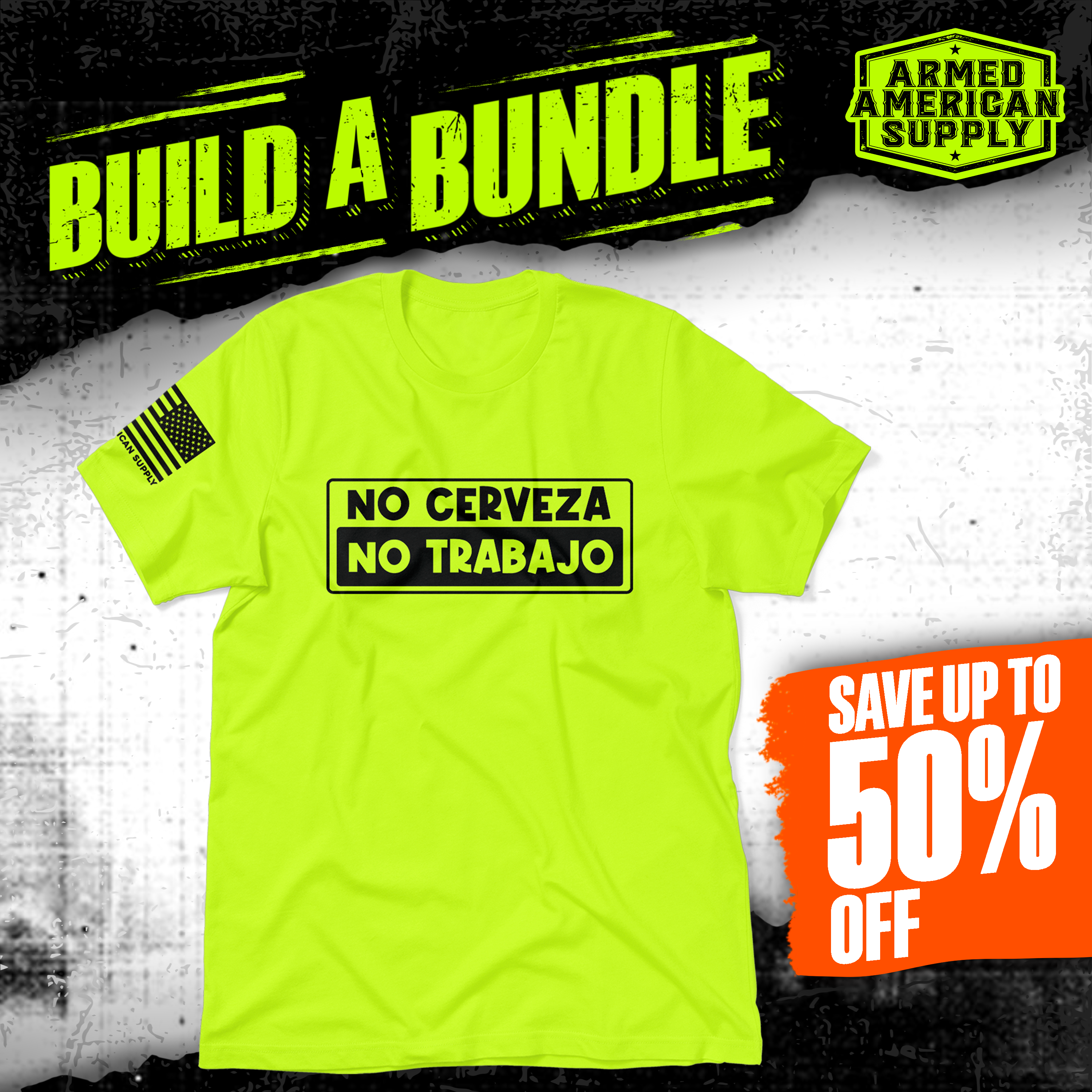 No Cerveza - Safety Yellow T-Shirt