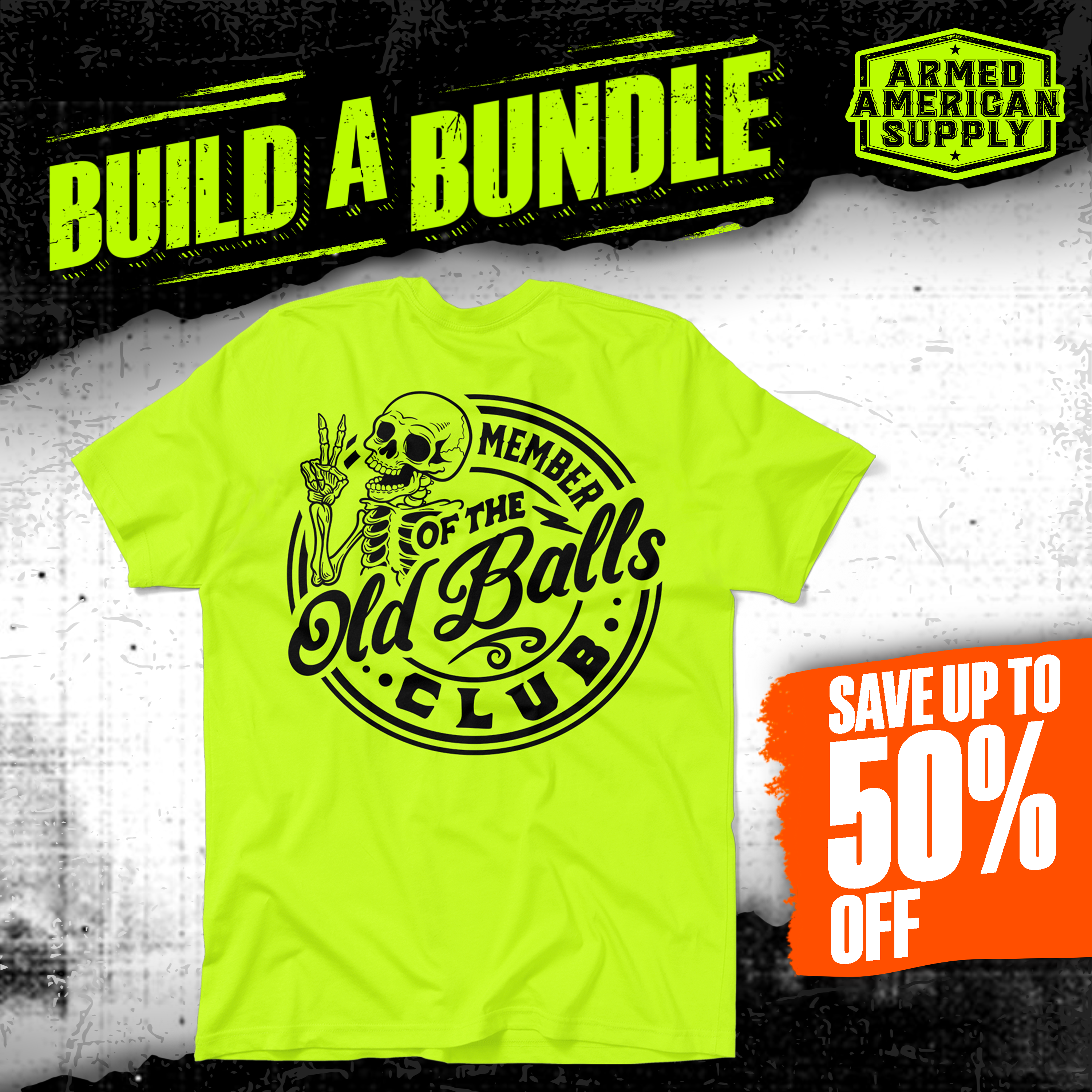 Old Balls Club - Safety Yellow Hi-Vis T-Shirt