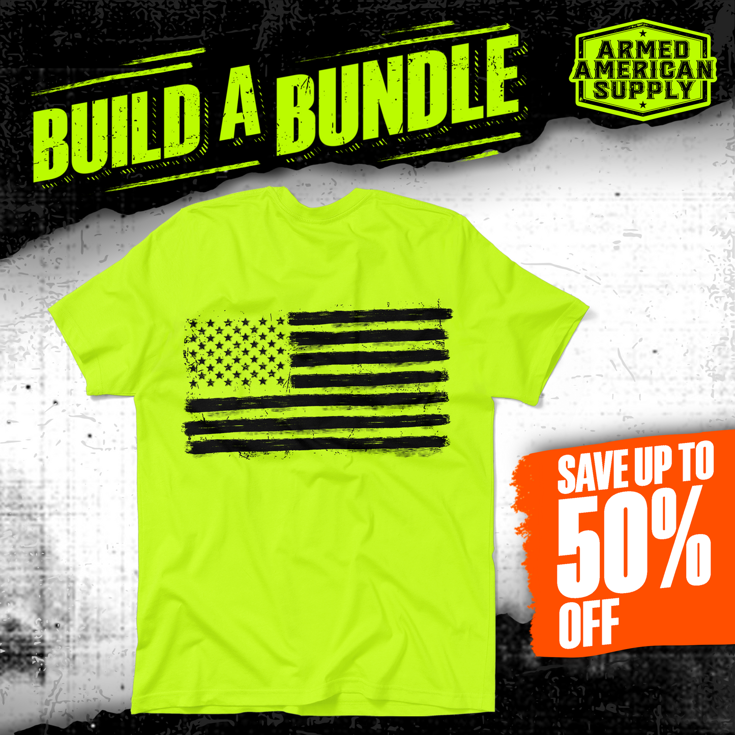 Old Glory - Safety Yellow Hi-Vis Pocket T-Shirt