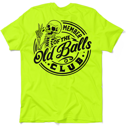 Old Balls Club - Safety Yellow Hi-Vis Pocket T-Shirt