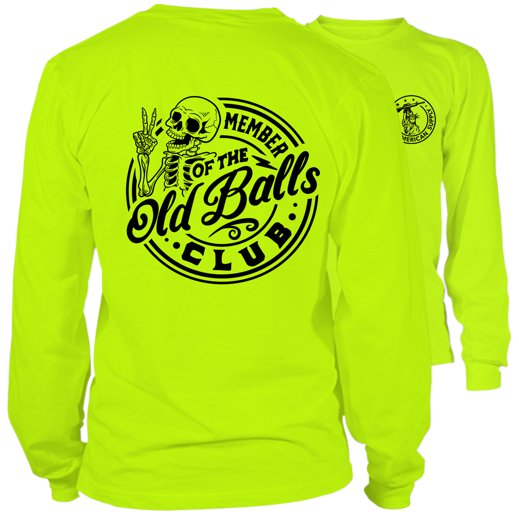 Old Balls Club - Long Sleeve Safety Yellow Hi-Vis