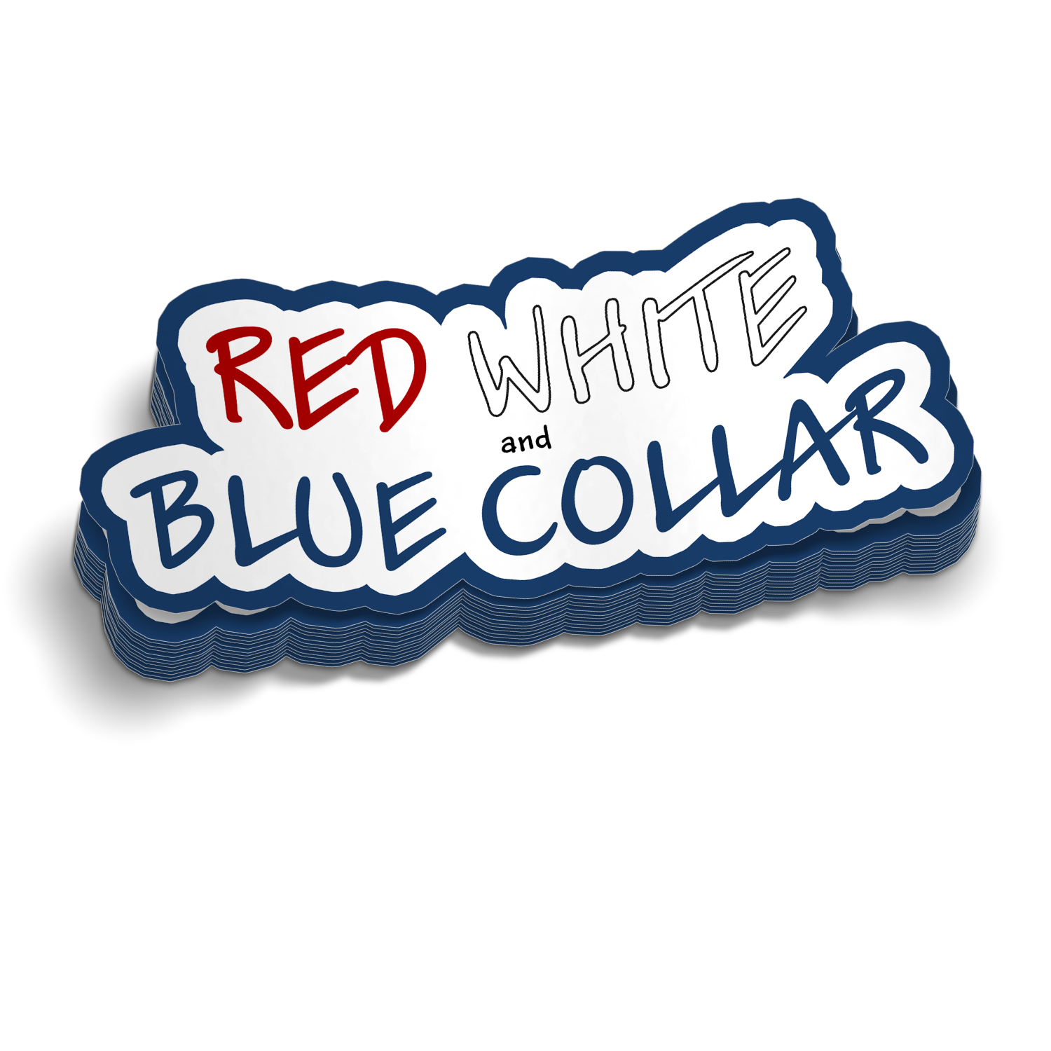 Red White & Blue Collar - Hard Hat Decal