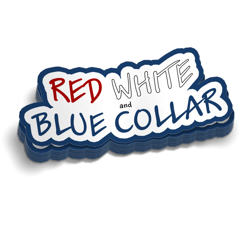 Red White & Blue Collar - Hard Hat Decal