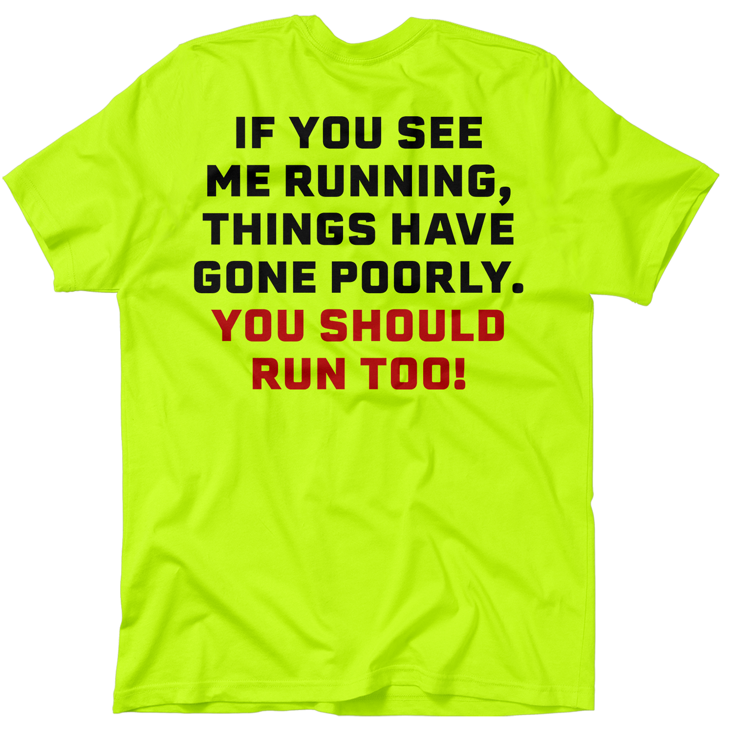 Run - Safety Yellow Pocket T-Shirt