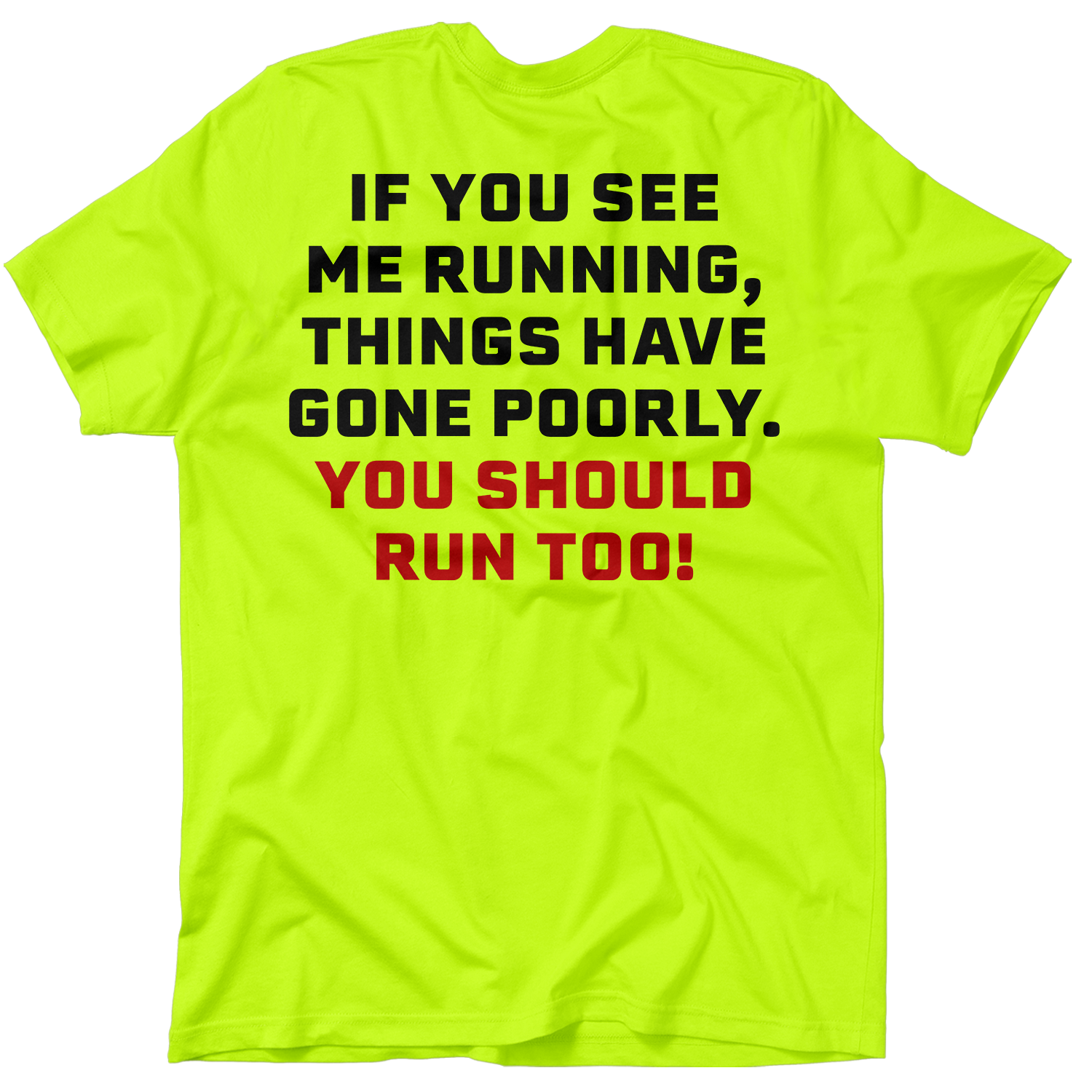 Run - Safety Yellow Pocket T-Shirt