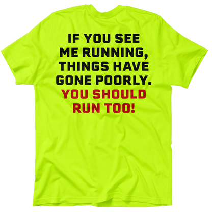 Run - Safety Yellow Pocket T-Shirt