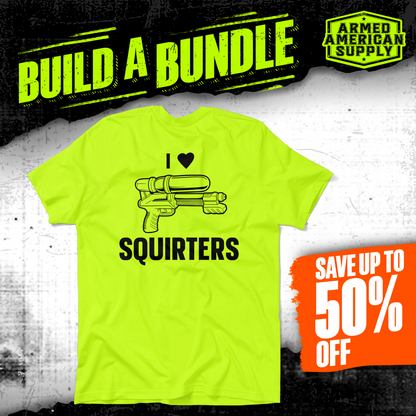 I Love Squirters - Safety Yellow Hi-Vis Pocket T-Shirt