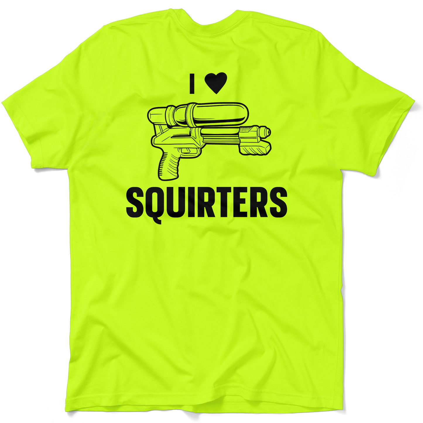 I Love Squirters - Safety Yellow Hi-Vis Pocket T-Shirt