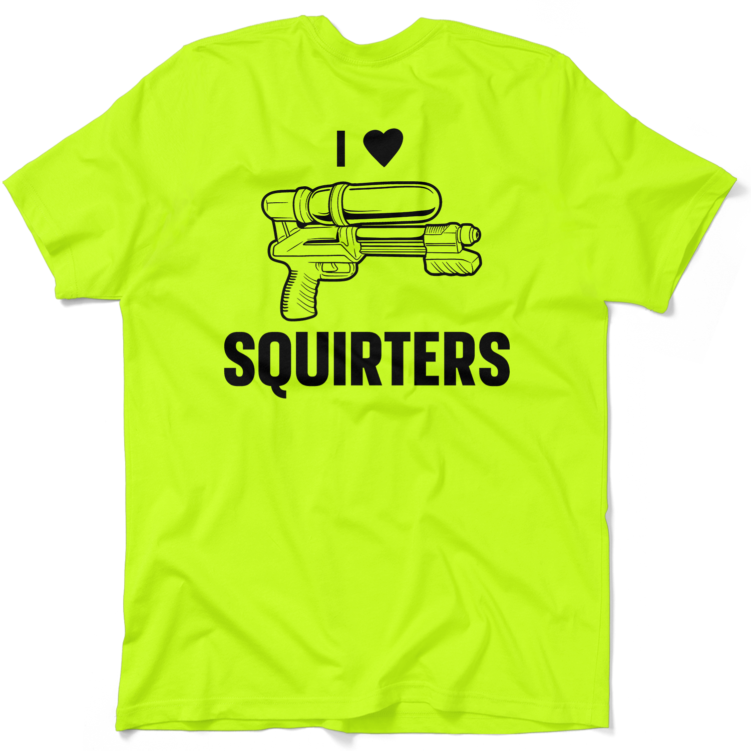 I Love Squirters - Safety Yellow Hi-Vis T-Shirt