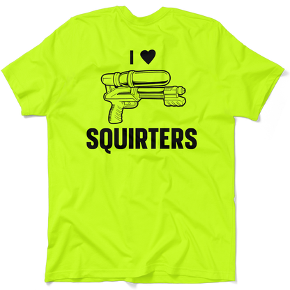 I Love Squirters - Safety Yellow Hi-Vis Pocket T-Shirt