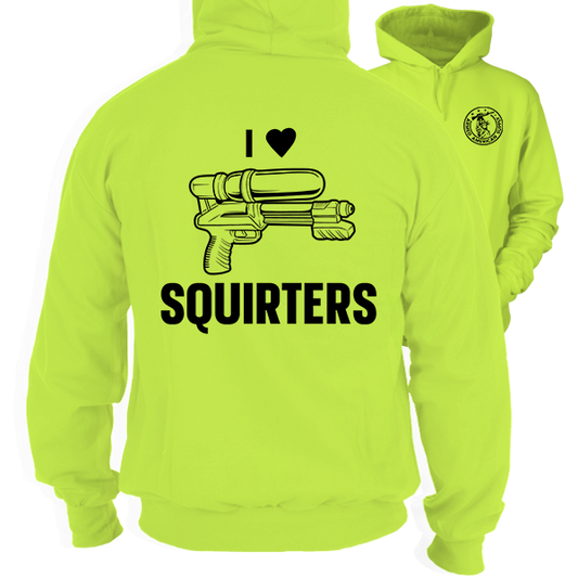 I Love Squirters - Safety Yellow Hi-Vis Hoodie