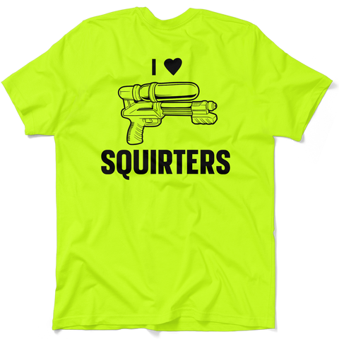 I Love Squirters - Safety Yellow Hi-Vis T-Shirt