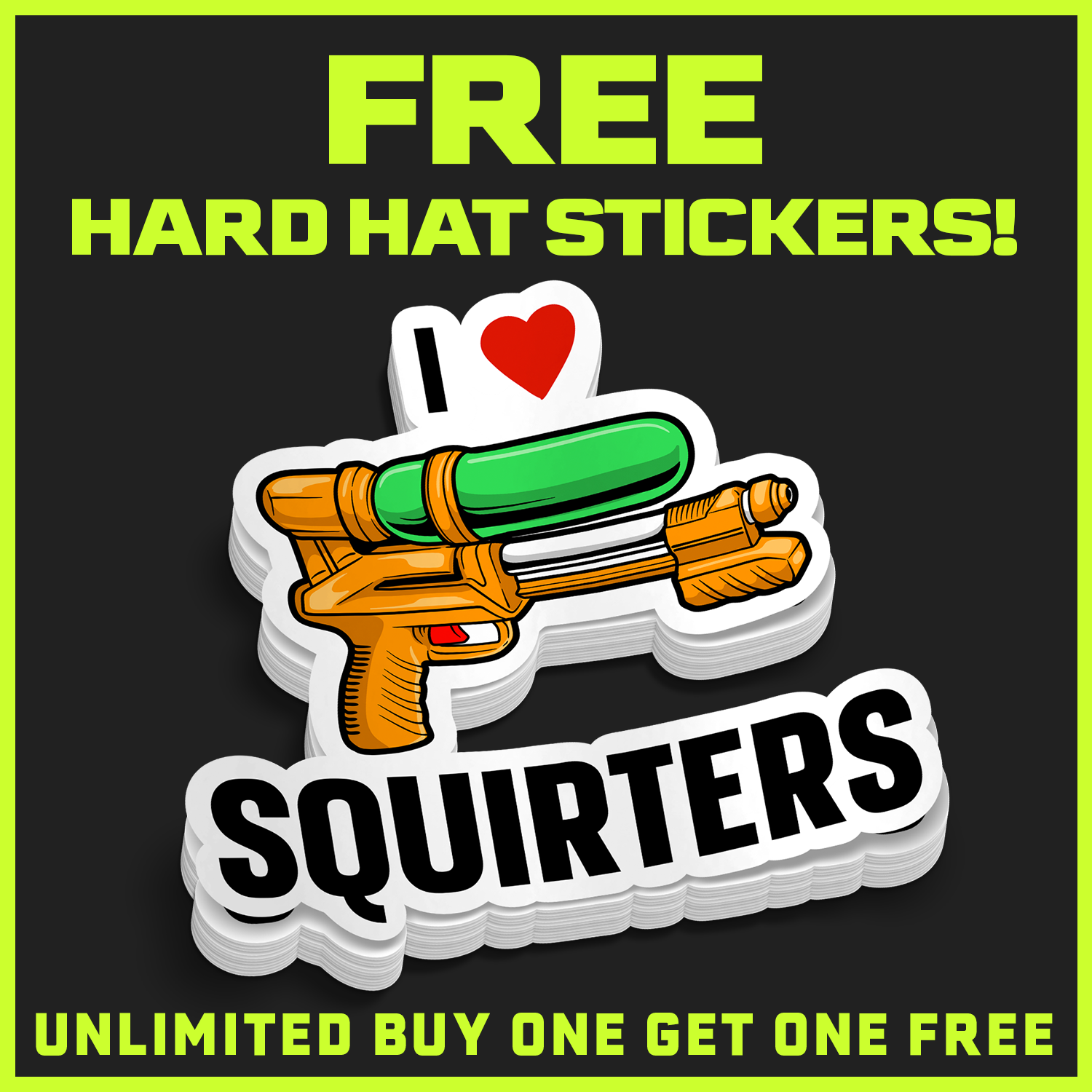 Squirters - Hard Hat Decal