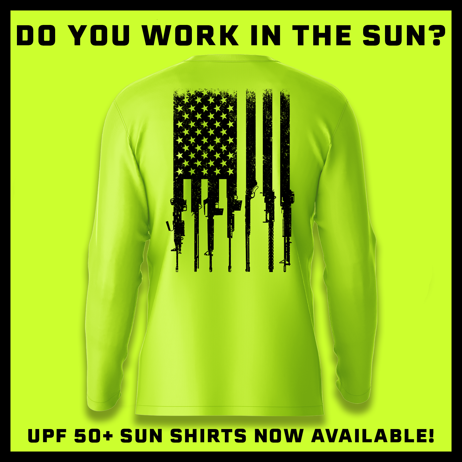 Rifle Flag - Hi-Visibility UPF 50 Long Sleeve Sun Shirt