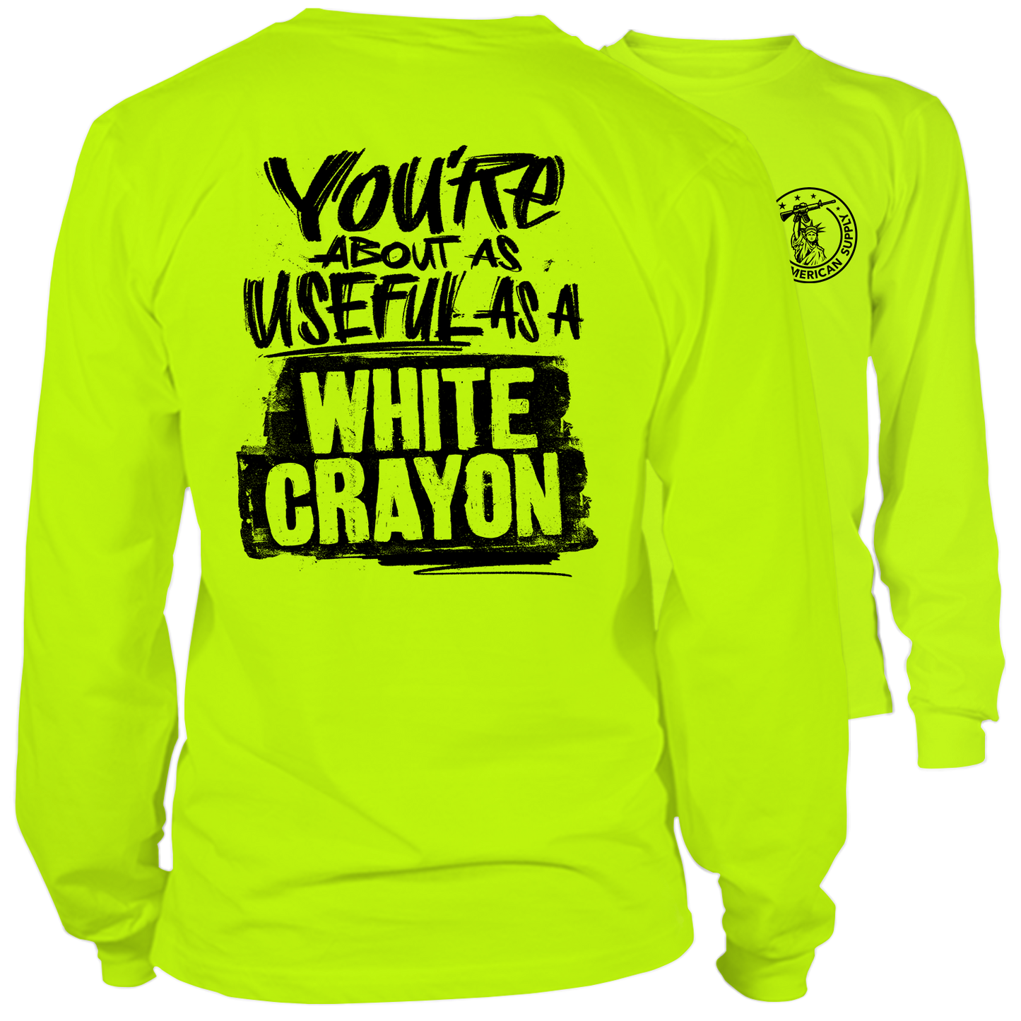 White Crayon - Long Sleeve Hi-Vis T-Shirt