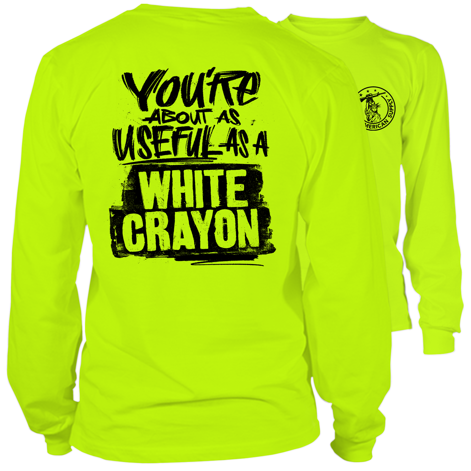 White Crayon - Long Sleeve Hi-Vis T-Shirt