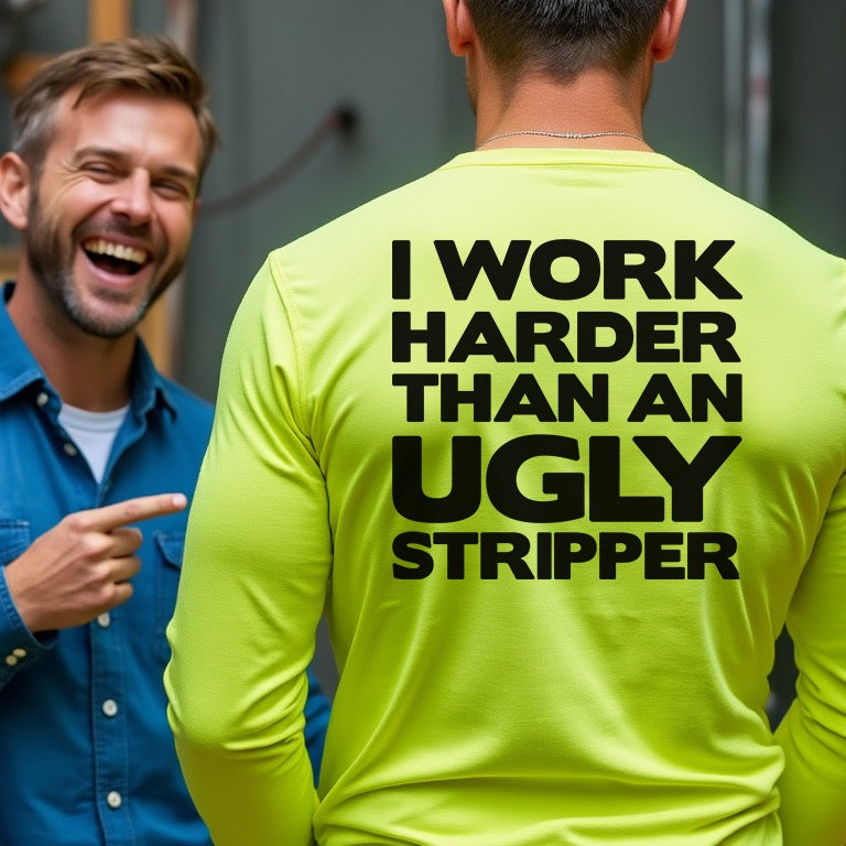 Work Harder - Long Sleeve Hi-Vis T-Shirt