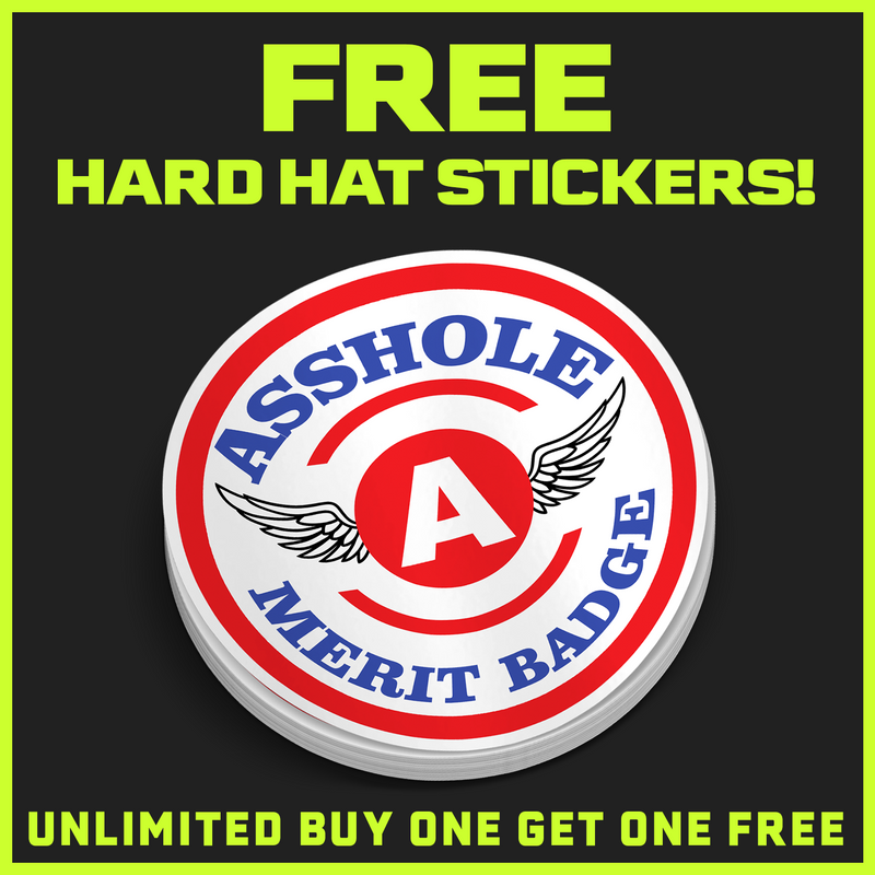 Asshole Merit Badge Hard Hat Decal