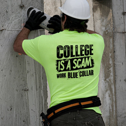 College - Safety Yellow Hi-Vis Pocket T-Shirt