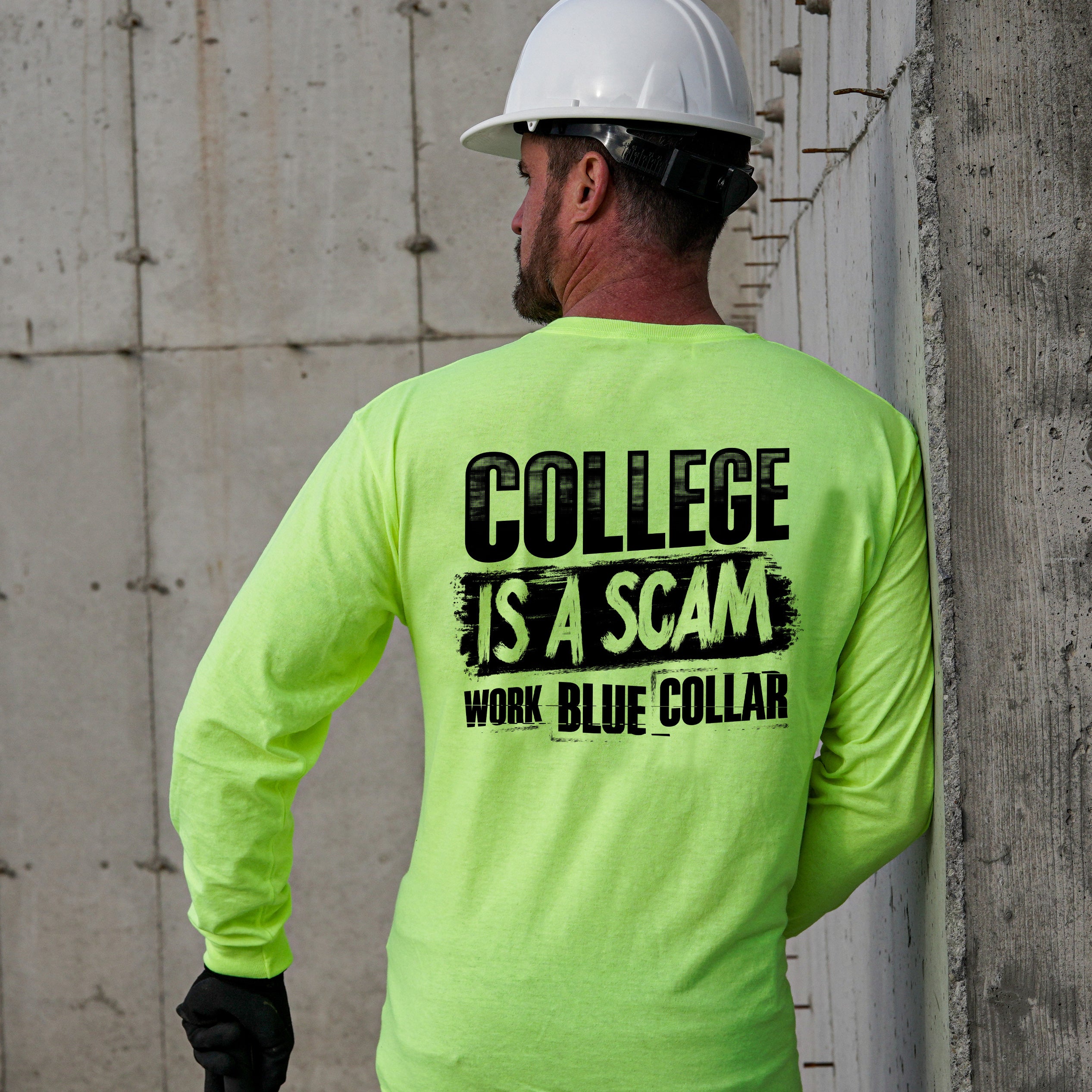 College - Long Sleeve Safety Yellow Hi-Vis