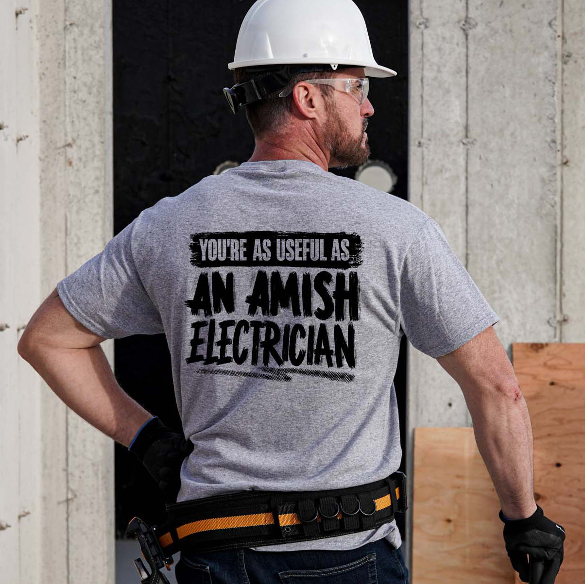 Amish Electrician - Heather Gray Hi-Vis T-Shirt