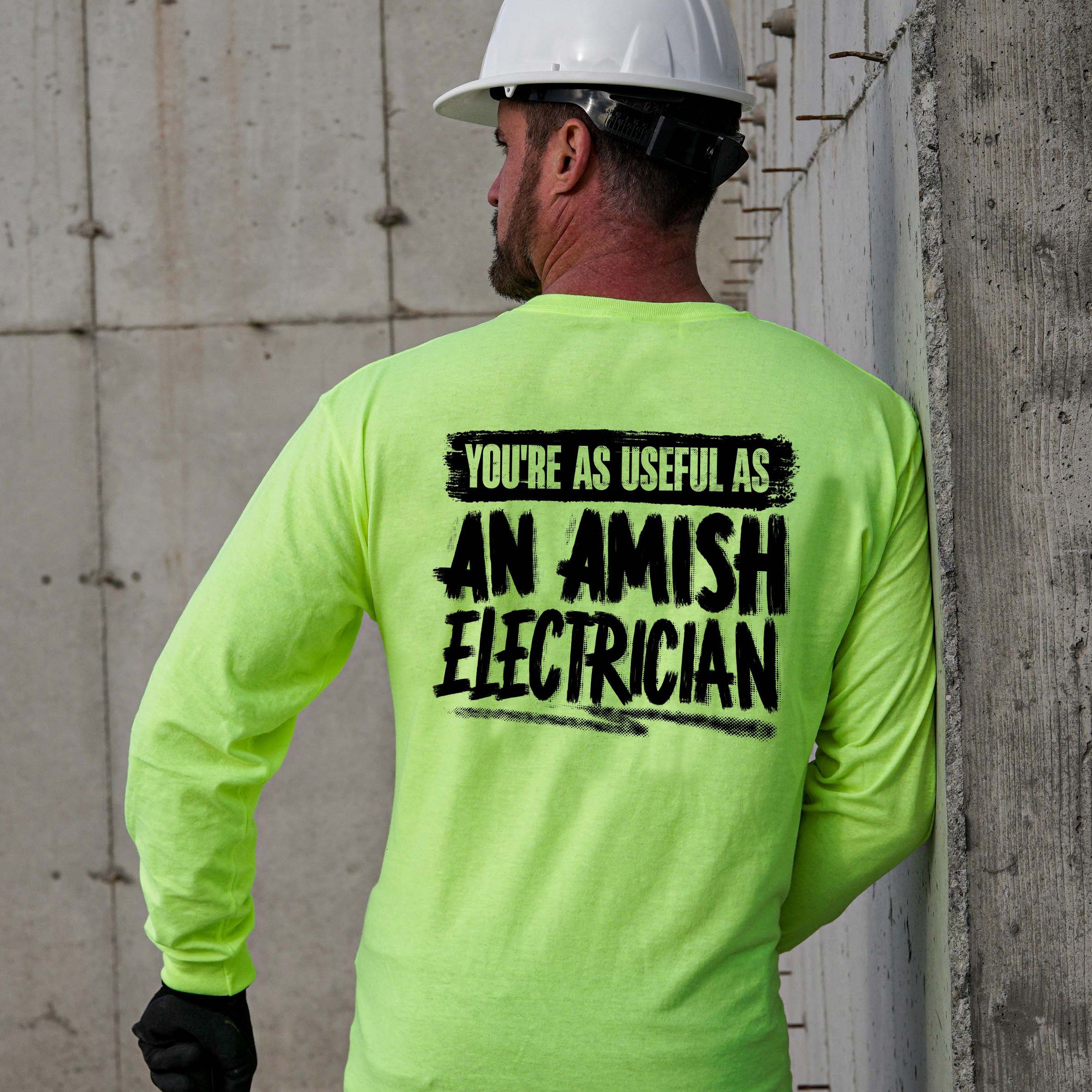 Amish- Long Sleeve Safety Yellow Hi-Vis T-Shirt