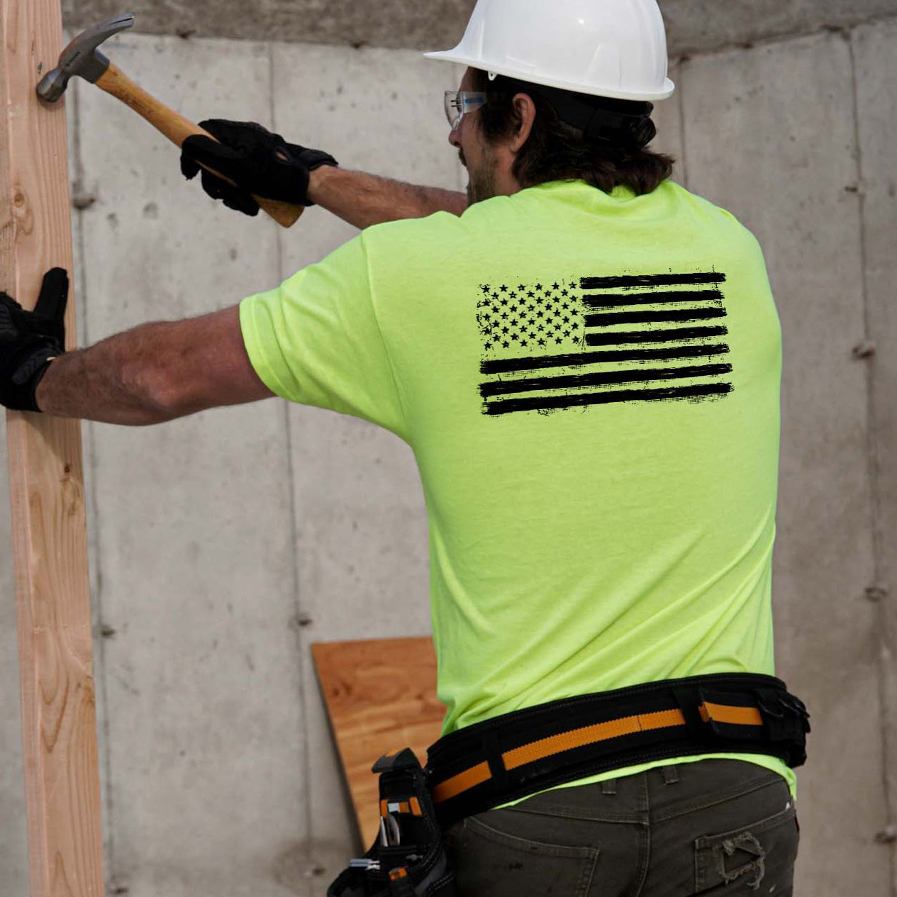 Old Glory - Safety Yellow Hi-Vis T-Shirt