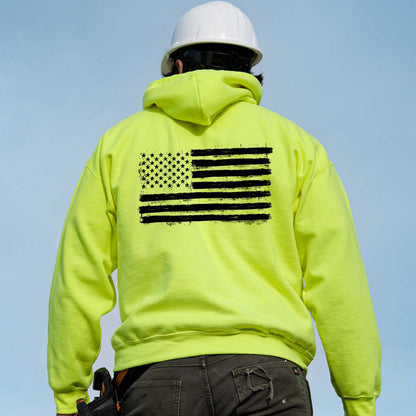 Old Glory - Safety Yellow Hi-Vis Hoodie