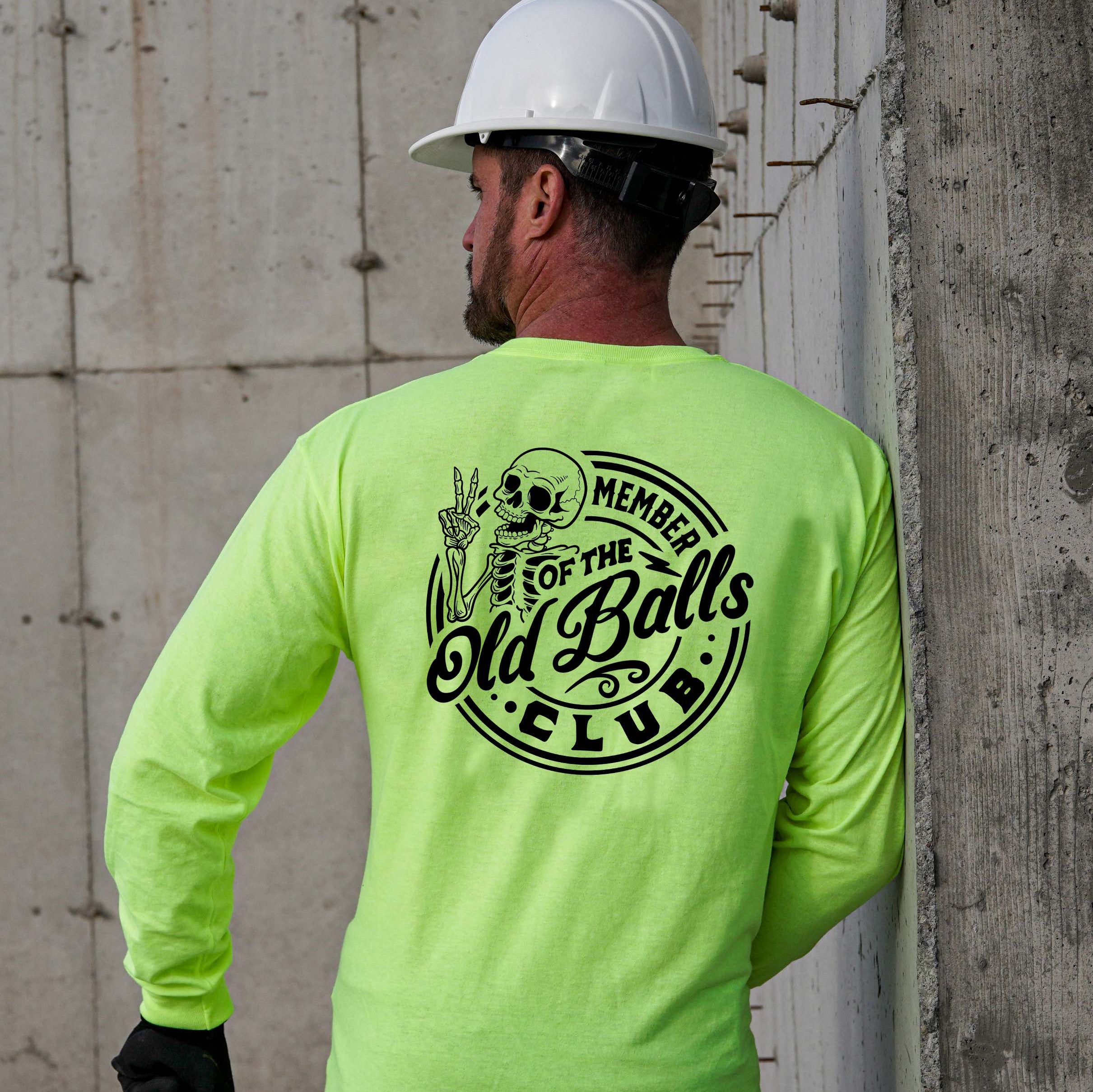 Old Balls Club - Long Sleeve Safety Yellow Hi-Vis