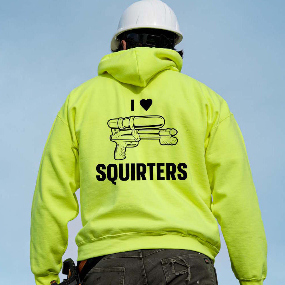 I Love Squirters - Safety Yellow Hi-Vis Hoodie