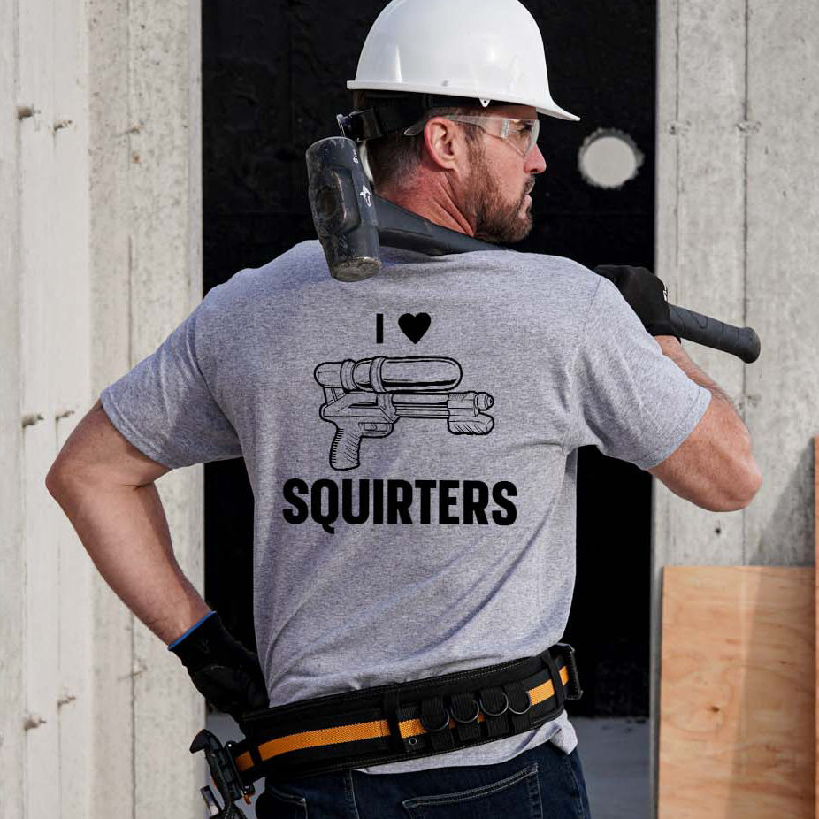 I Love Squirters - Heather Gray Hi-Vis T-Shirt