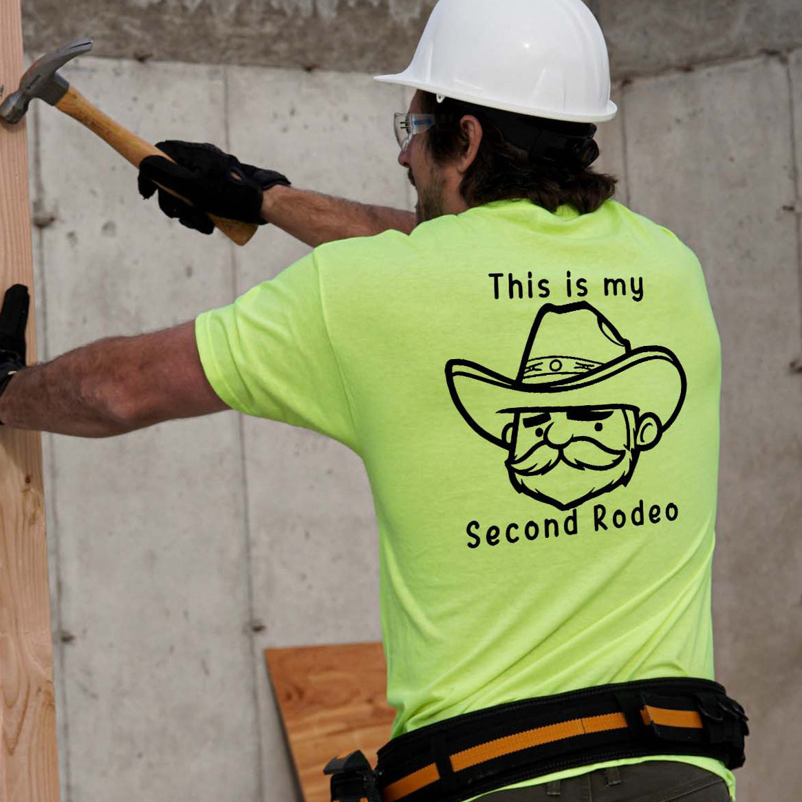 My Second Rodeo - Safety Yellow Pocket T-Shirt