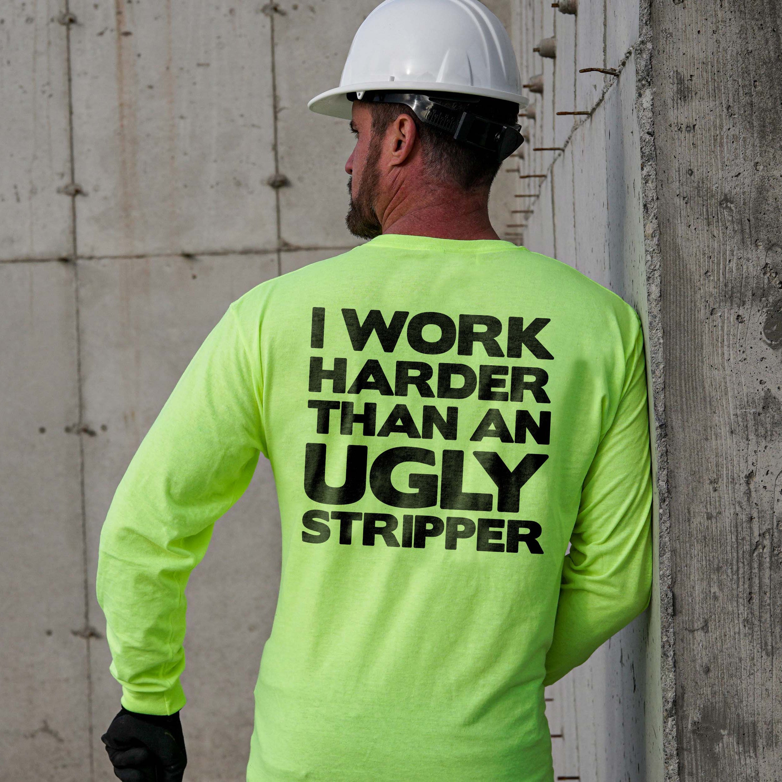 Work Harder - Long Sleeve Hi-Vis T-Shirt