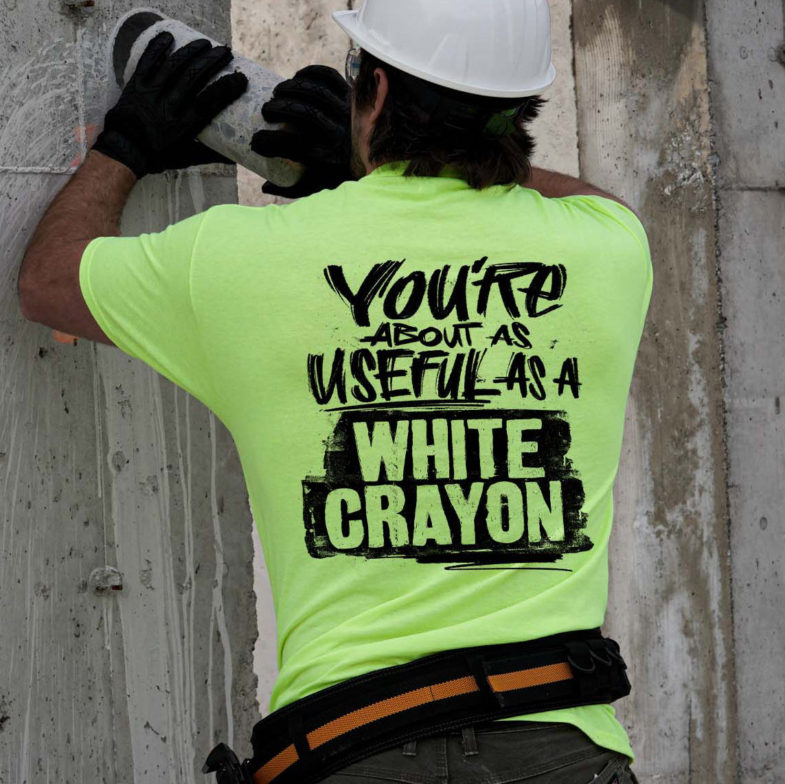 White Crayon - Safety Yellow T-Shirt