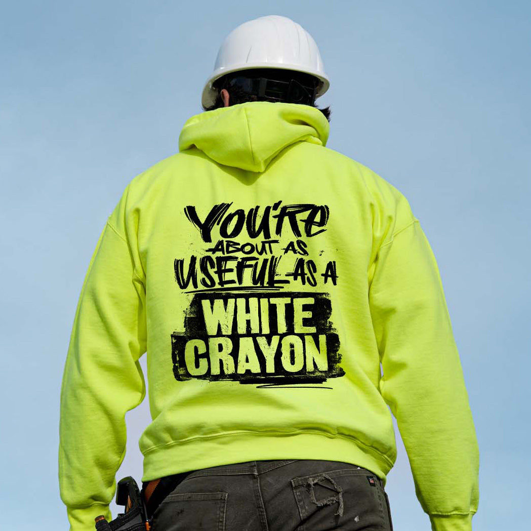 White Crayon -Safety Yellow Hi-Vis Hoodie