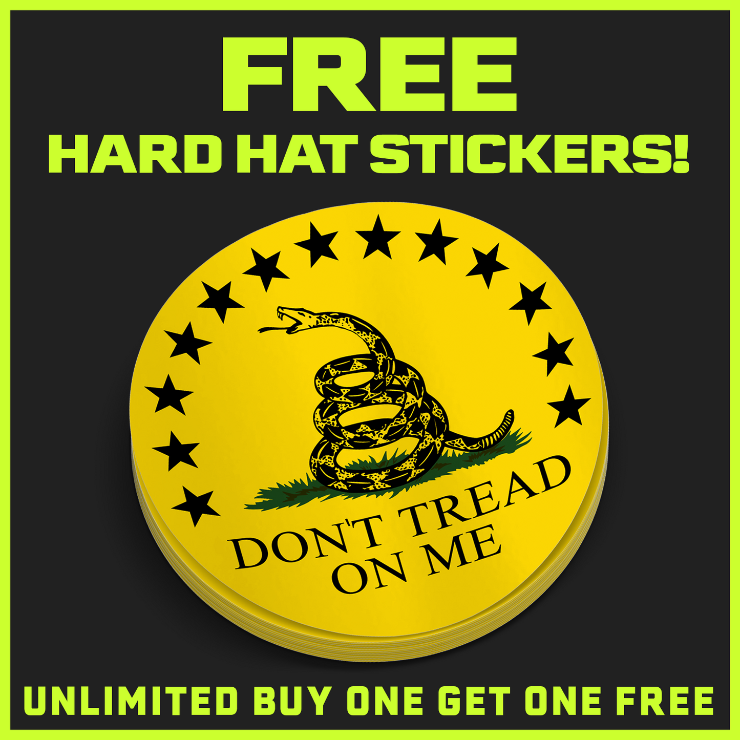 Don't tread On Me Hard Hat Decal