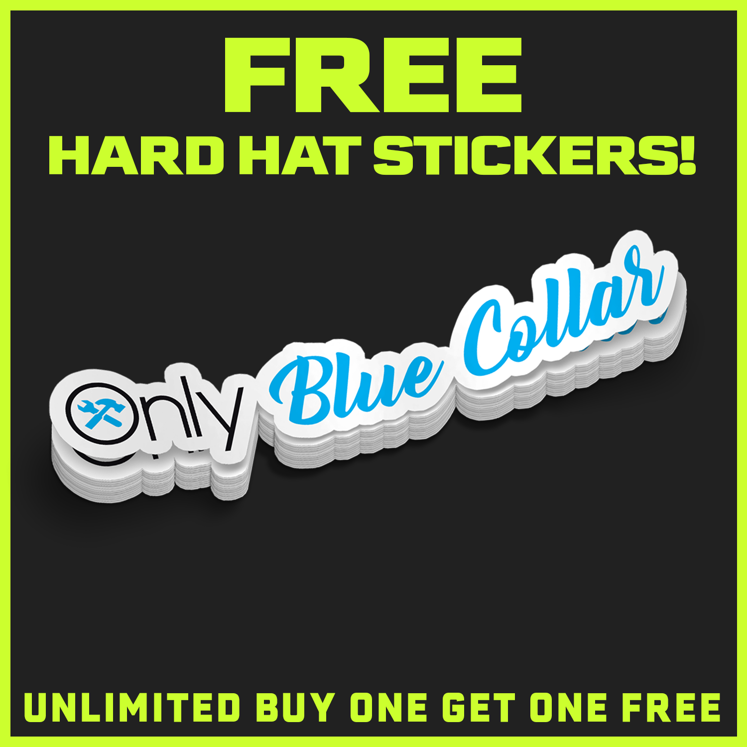 Only Blue Collar - Hard Hat Decal