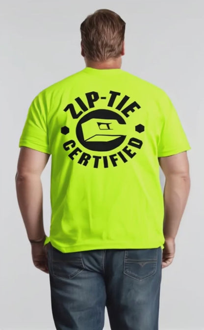 Zip Tie - Safety Yellow Pocket T-Shirt