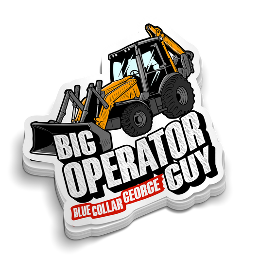 Blue Collar George - Big Operator Hard Hat Decal