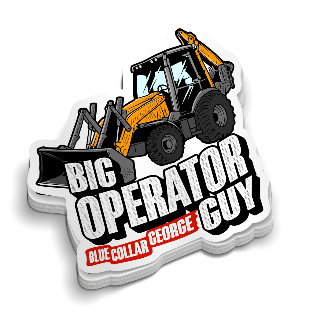 Blue Collar George - Big Operator Hard Hat Decal