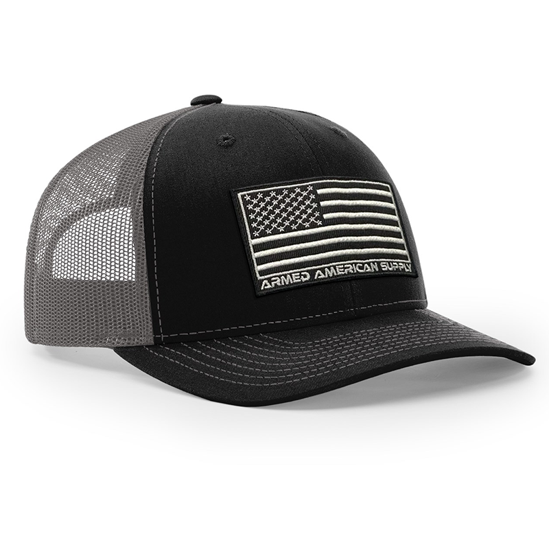 AAS Black & Grey Flag Patch Hat