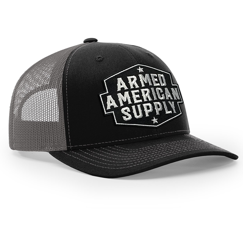 Black & Grey AAS Text Logo Hat