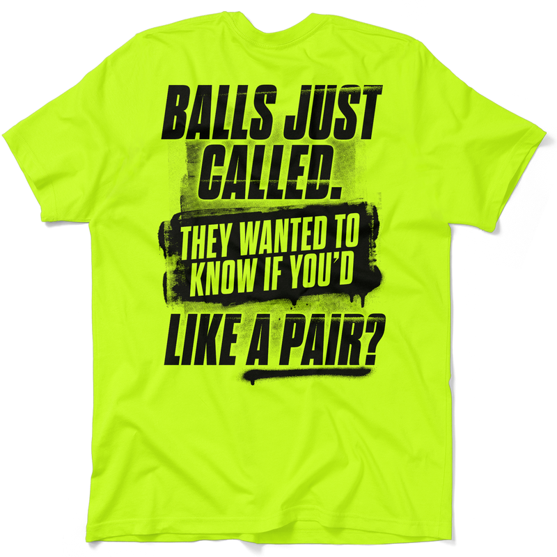 Balls - Safety Yellow T-Shirt
