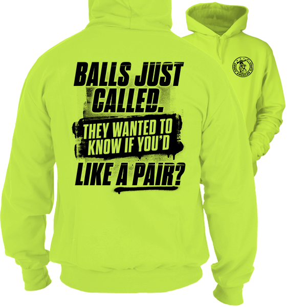 Balls - Hi-Vis Yellow Hoodie