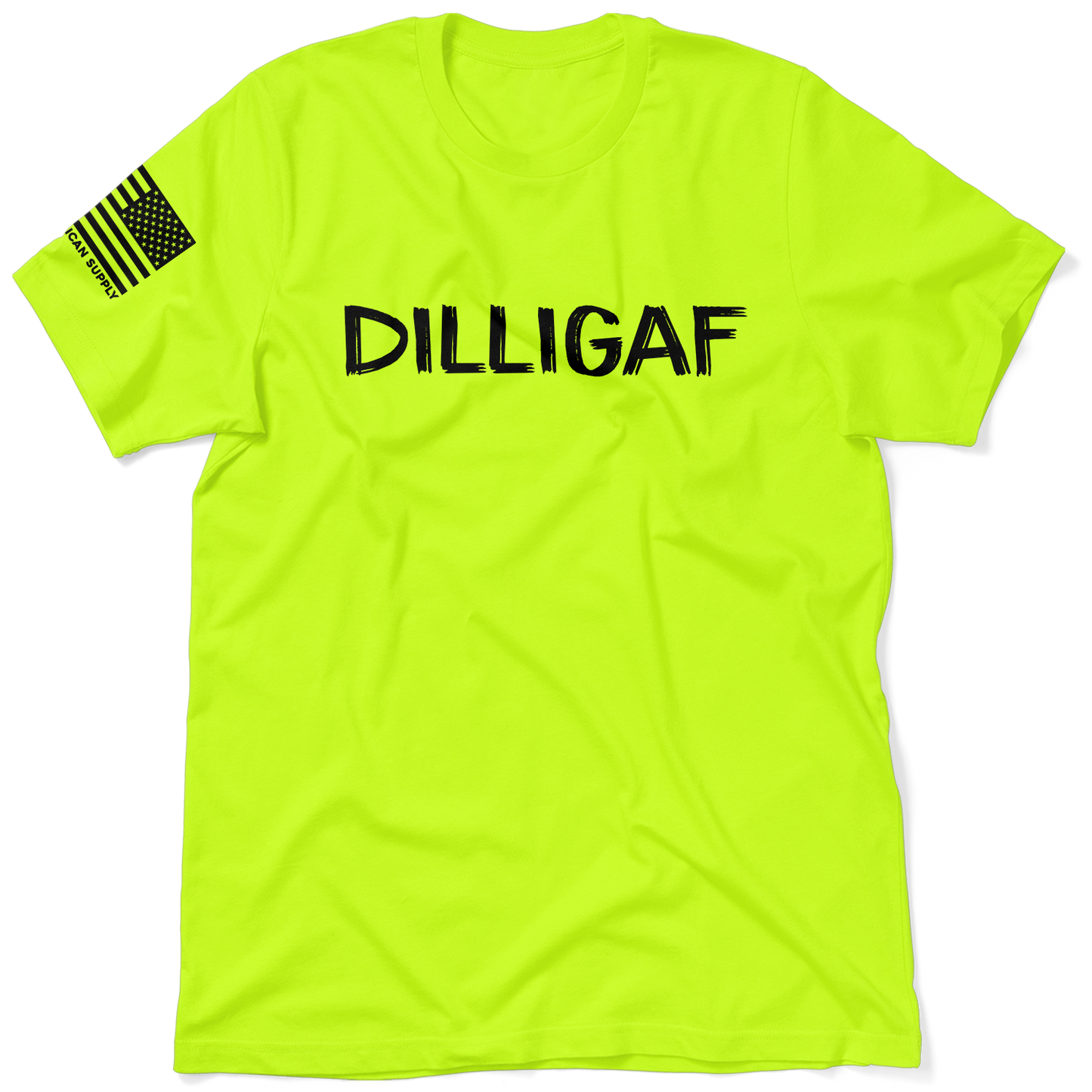 DILLIGAF  - Safety Yellow T-Shirt