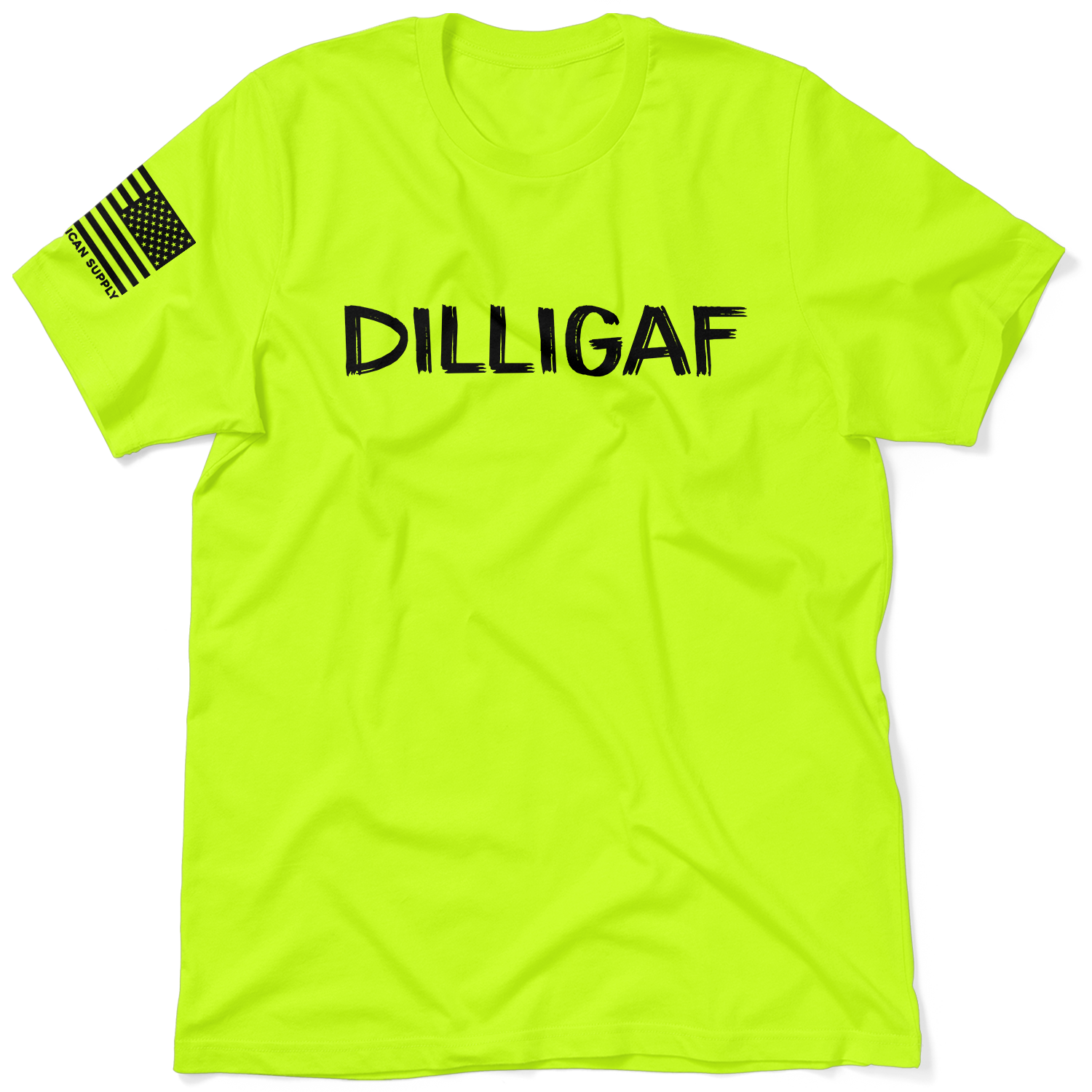 DILLIGAF  - Safety Yellow T-Shirt