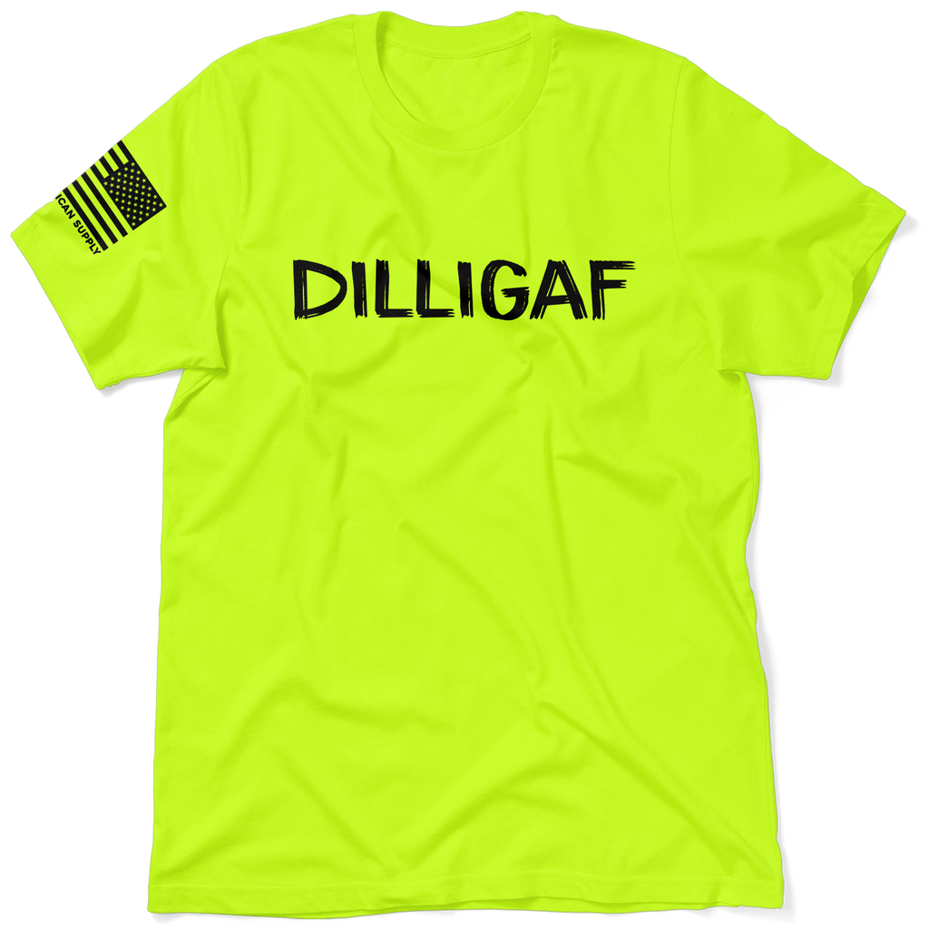 DILLIGAF  - Safety Yellow T-Shirt